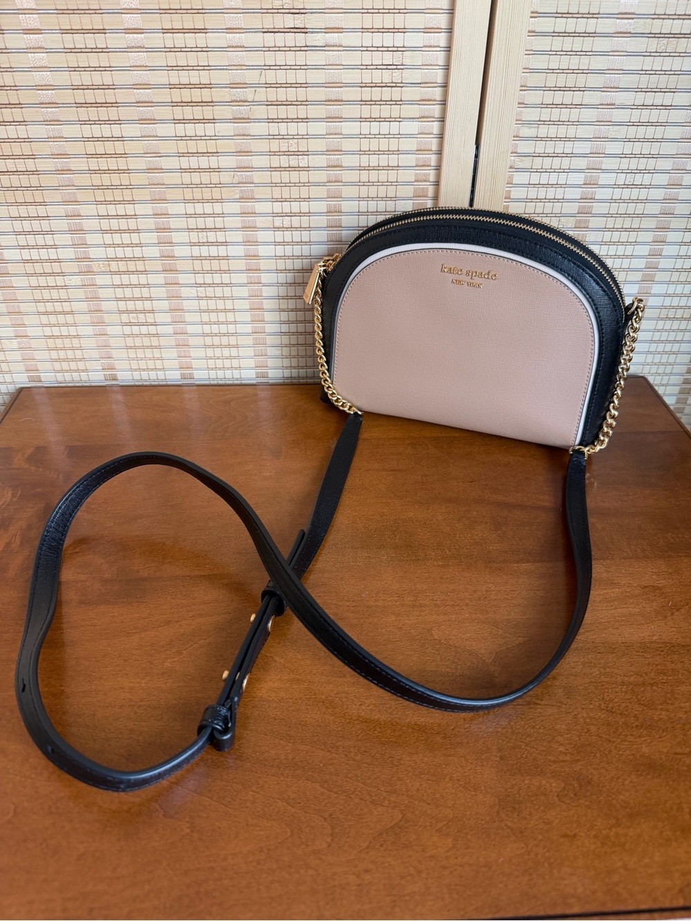 Kate Spade 'Morgan' Cafe Mocha Colorblock Double zip top crossbody bag